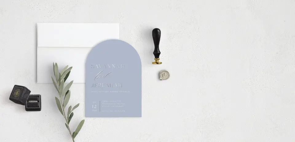 Stacked Wedding Invitations front view