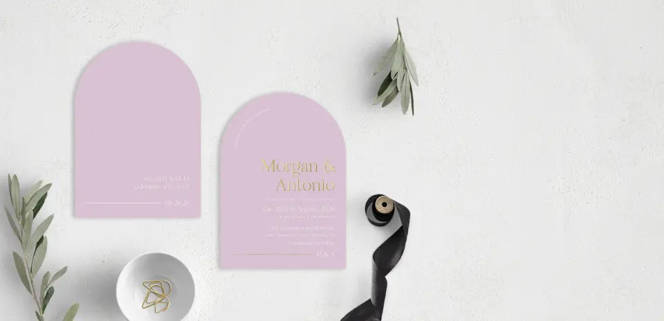 Stacked Wedding Invitations front and back