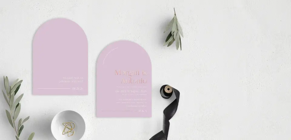 Stacked Wedding Invitations front and back