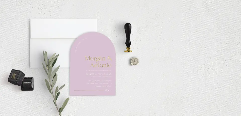 Stacked Wedding Invitations front view
