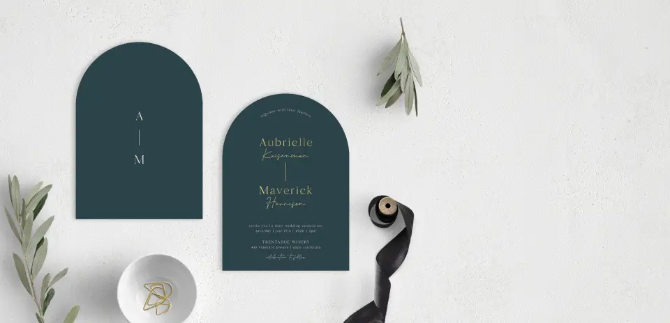 Stacked Wedding Invitations front and back