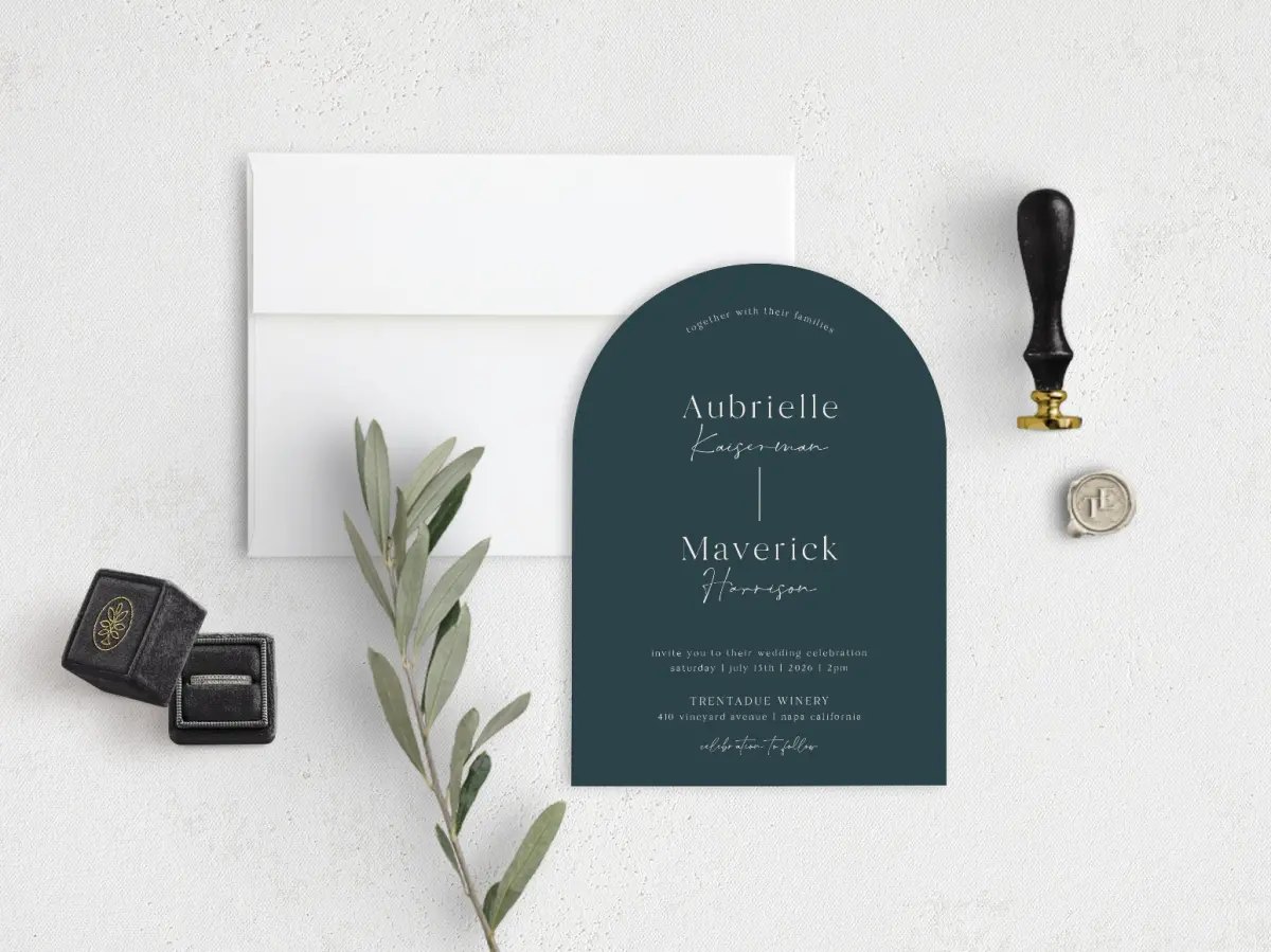 Stacked Wedding Invitations front view