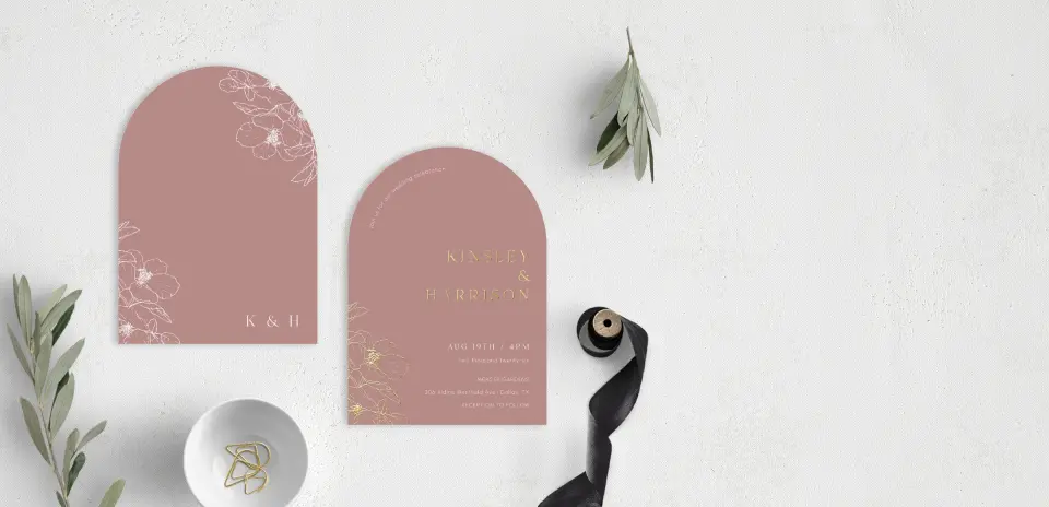Stacked Wedding Invitations front and back