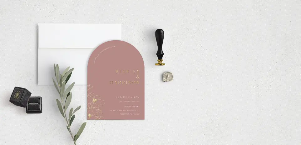 Stacked Wedding Invitations front view