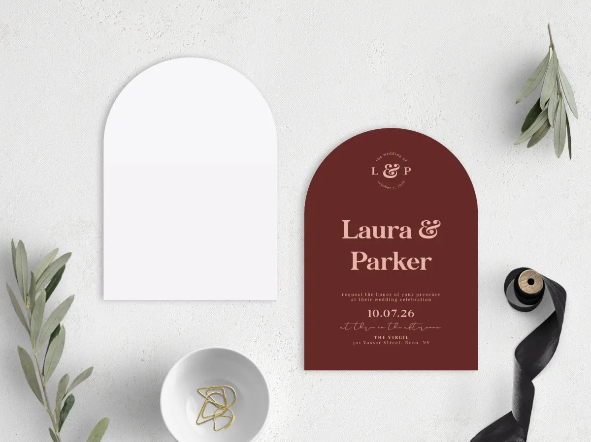 Stacked Wedding Invitations front and back