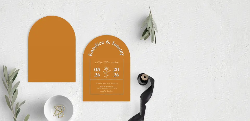 Stacked Wedding Invitations front and back
