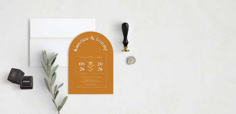 Stacked Wedding Invitations front view