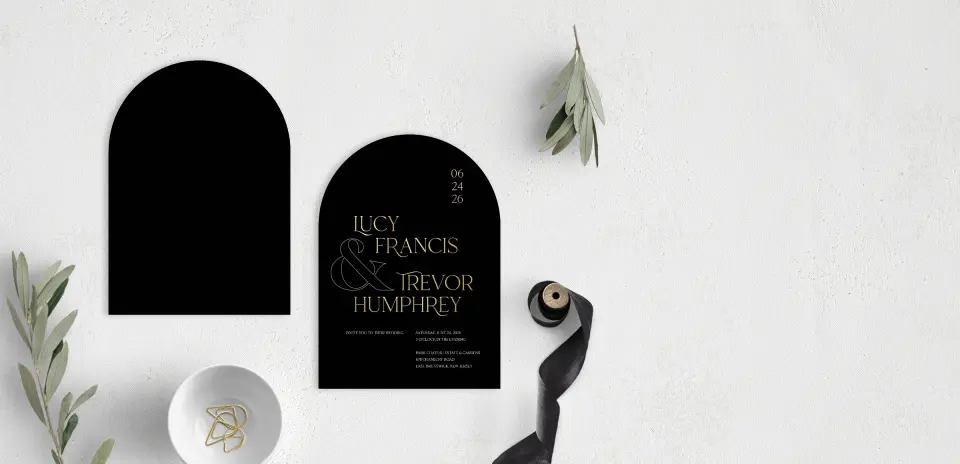 Stacked Wedding Invitations front and back