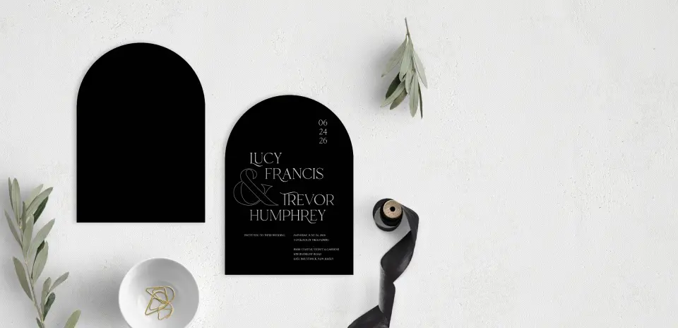 Stacked Wedding Invitations front and back