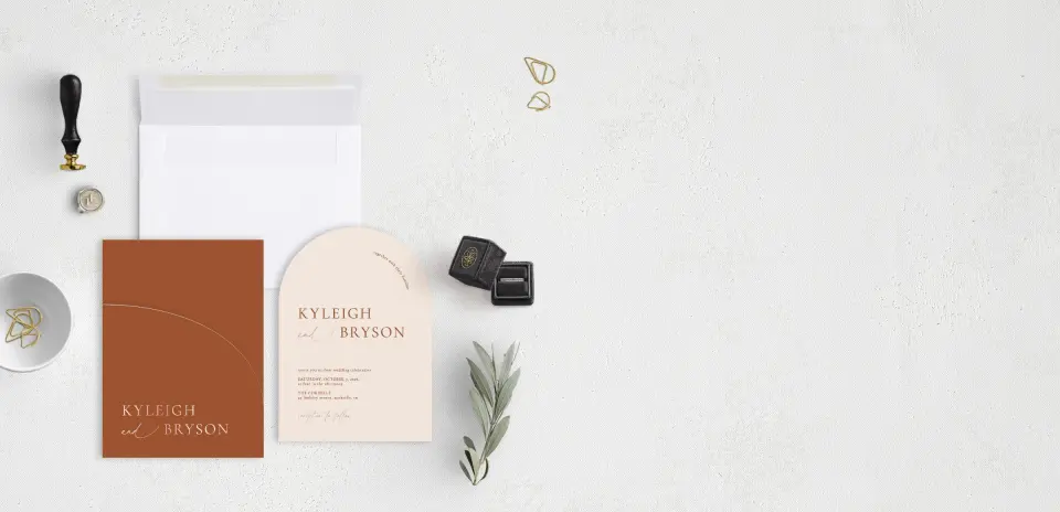 Stacked Wedding Invitations with pocket and coordinating items