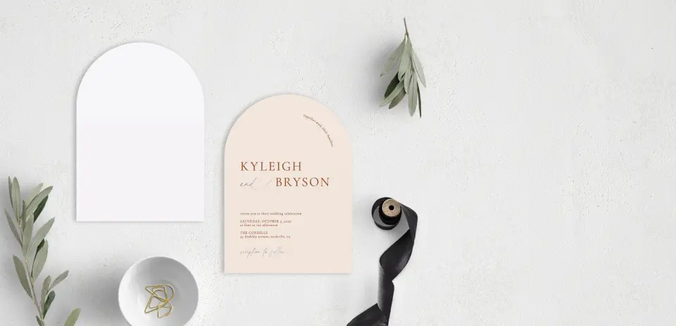 Stacked Wedding Invitations front and back
