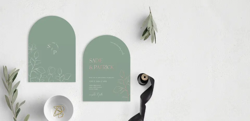 Stacked Wedding Invitations front and back