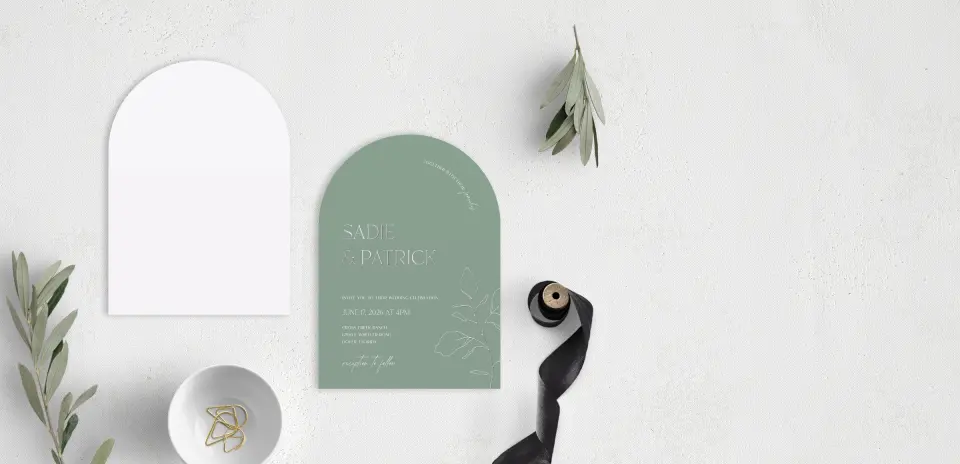 Stacked Wedding Invitations front and back