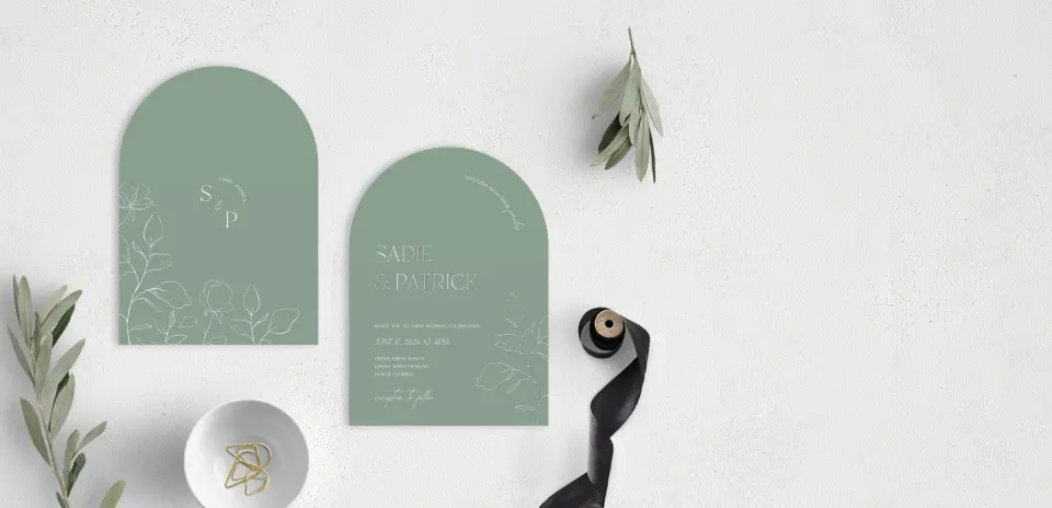 Stacked Wedding Invitations front and back