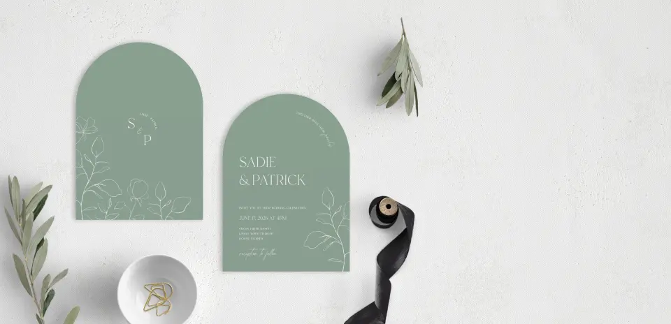 Stacked Wedding Invitations front and back