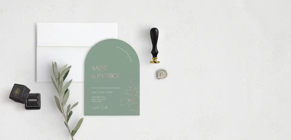 Stacked Wedding Invitations front view