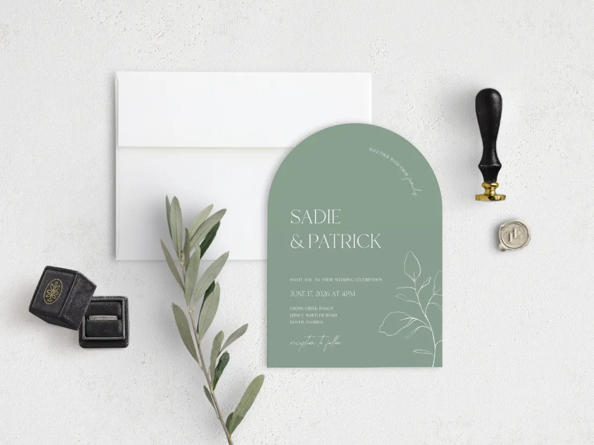 Stacked Wedding Invitations front view
