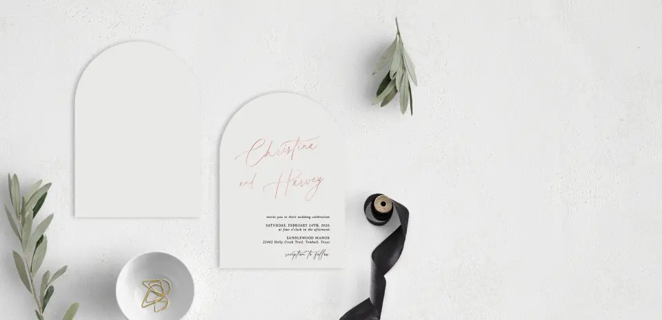 Stacked Wedding Invitations front and back