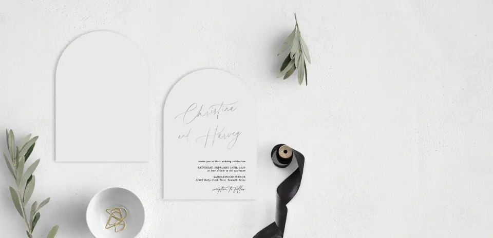 Stacked Wedding Invitations front and back