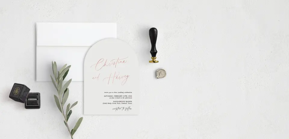 Stacked Wedding Invitations front view