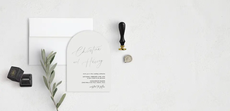 Stacked Wedding Invitations front view