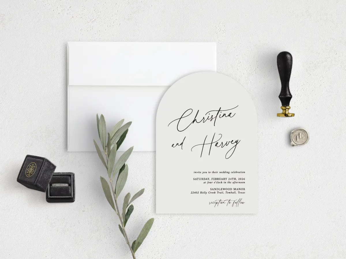Stacked Wedding Invitations front view