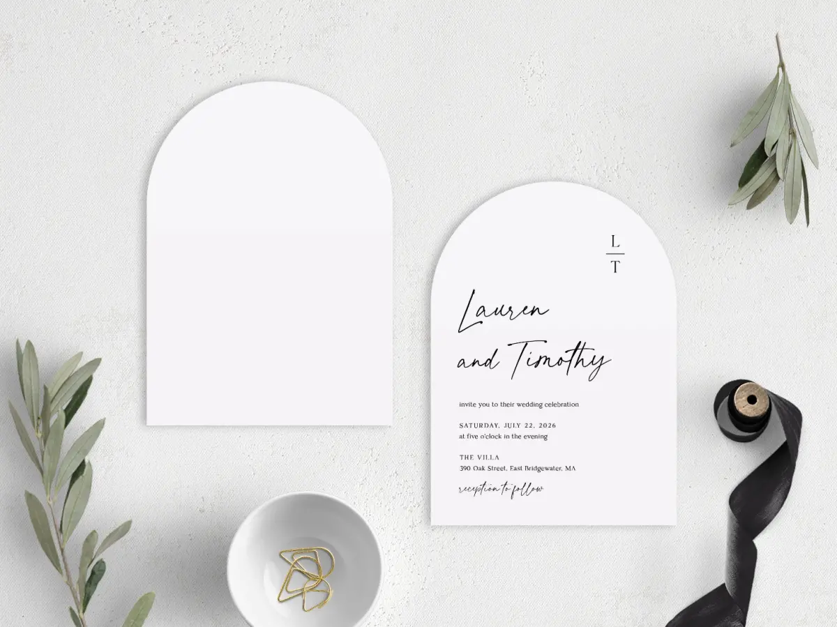 Stacked Wedding Invitations front and back