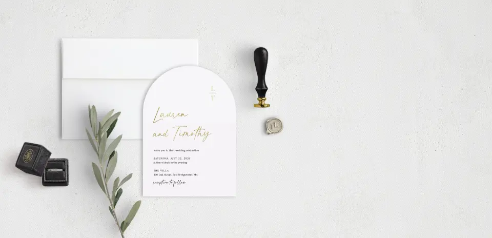Stacked Wedding Invitations front view