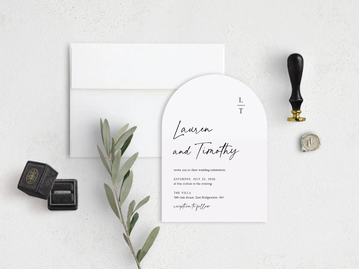 Stacked Wedding Invitations front view
