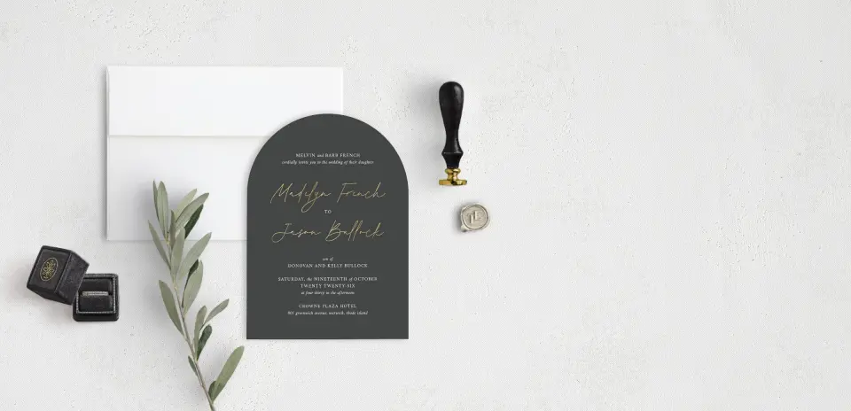 Stacked Wedding Invitations front view