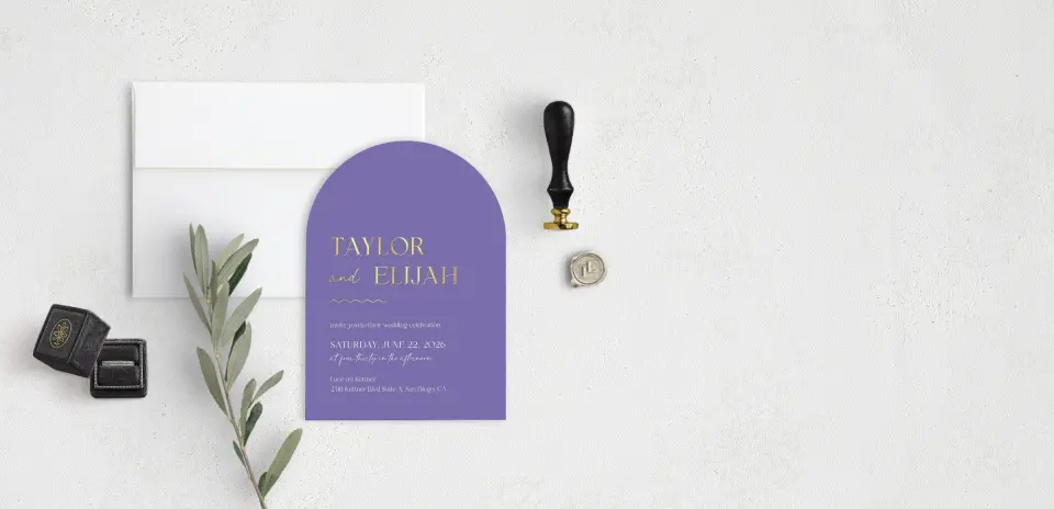 Stacked Wedding Invitations front view