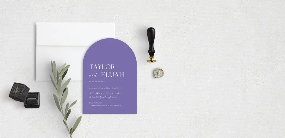 Stacked Wedding Invitations front view