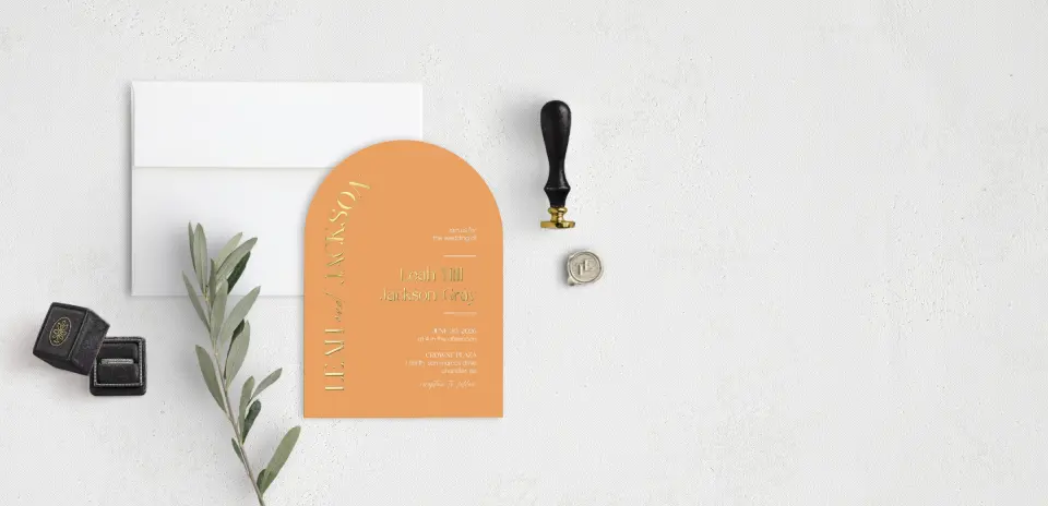 Stacked Wedding Invitations front view
