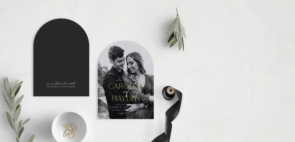 Stacked Wedding Invitations front and back