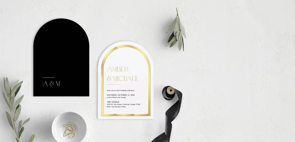 Stacked Wedding Invitations front and back