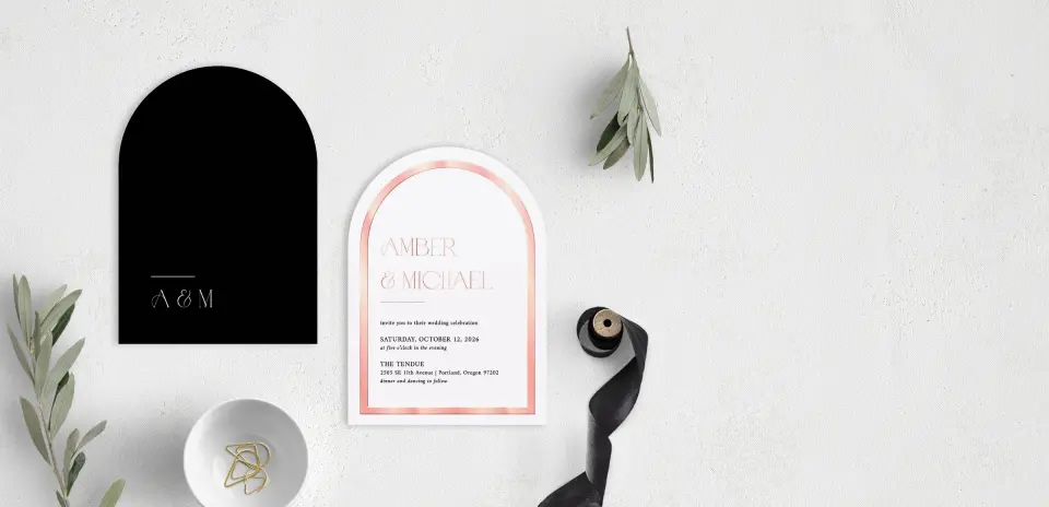 Stacked Wedding Invitations front and back