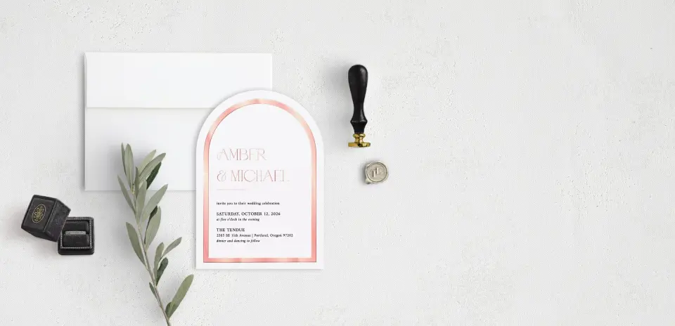 Stacked Wedding Invitations front view