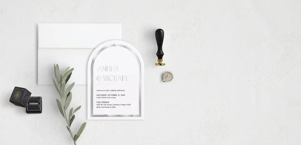 Stacked Wedding Invitations front view