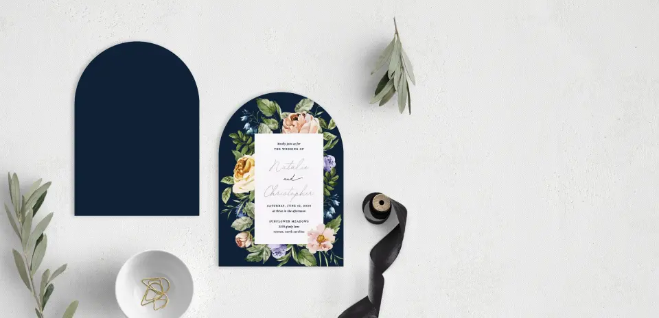 Stacked Wedding Invitations front and back