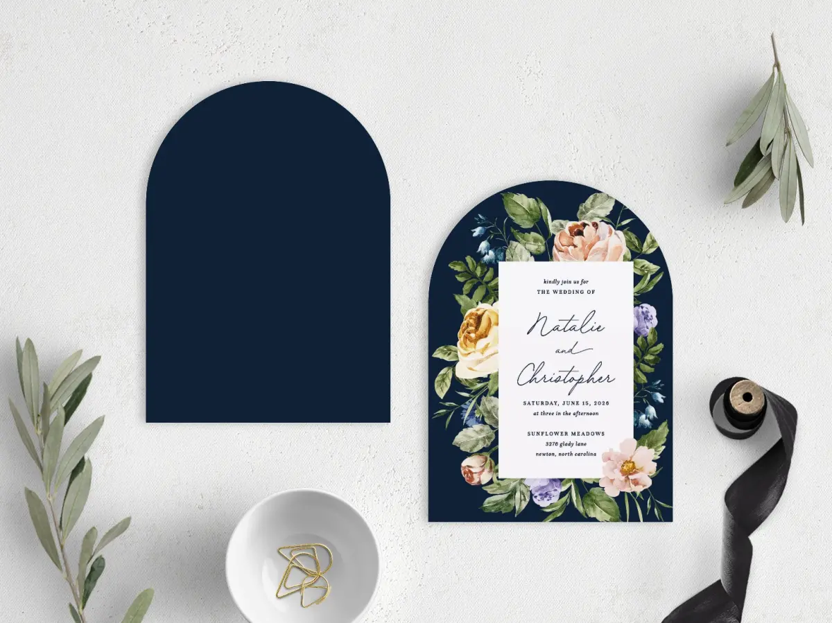 Stacked Wedding Invitations front and back