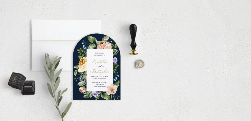Stacked Wedding Invitations front view