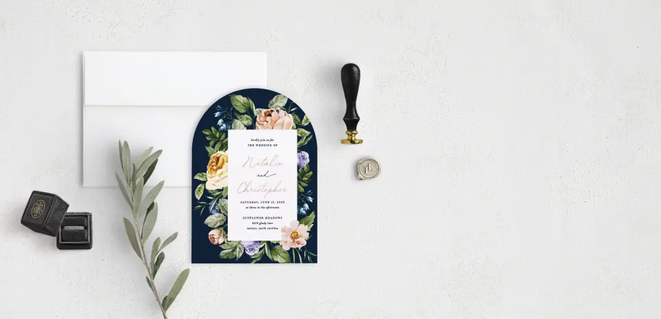 Stacked Wedding Invitations front view