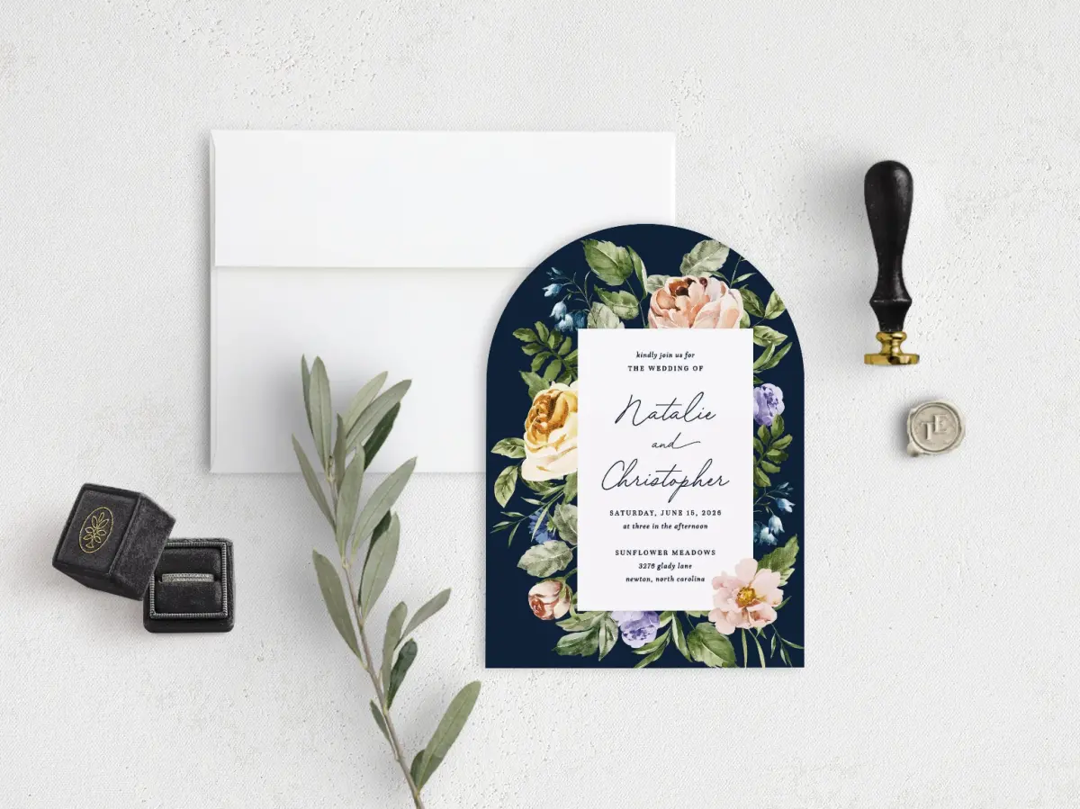 Stacked Wedding Invitations front view