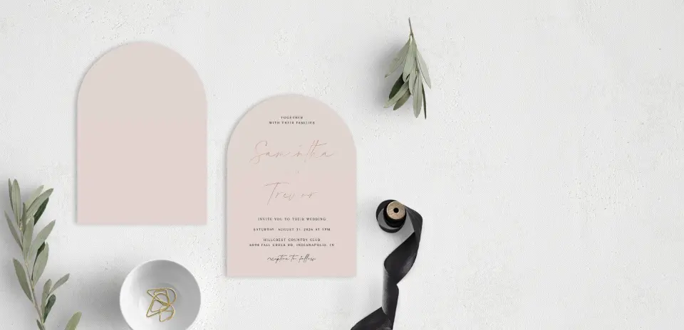 Stacked Wedding Invitations front and back