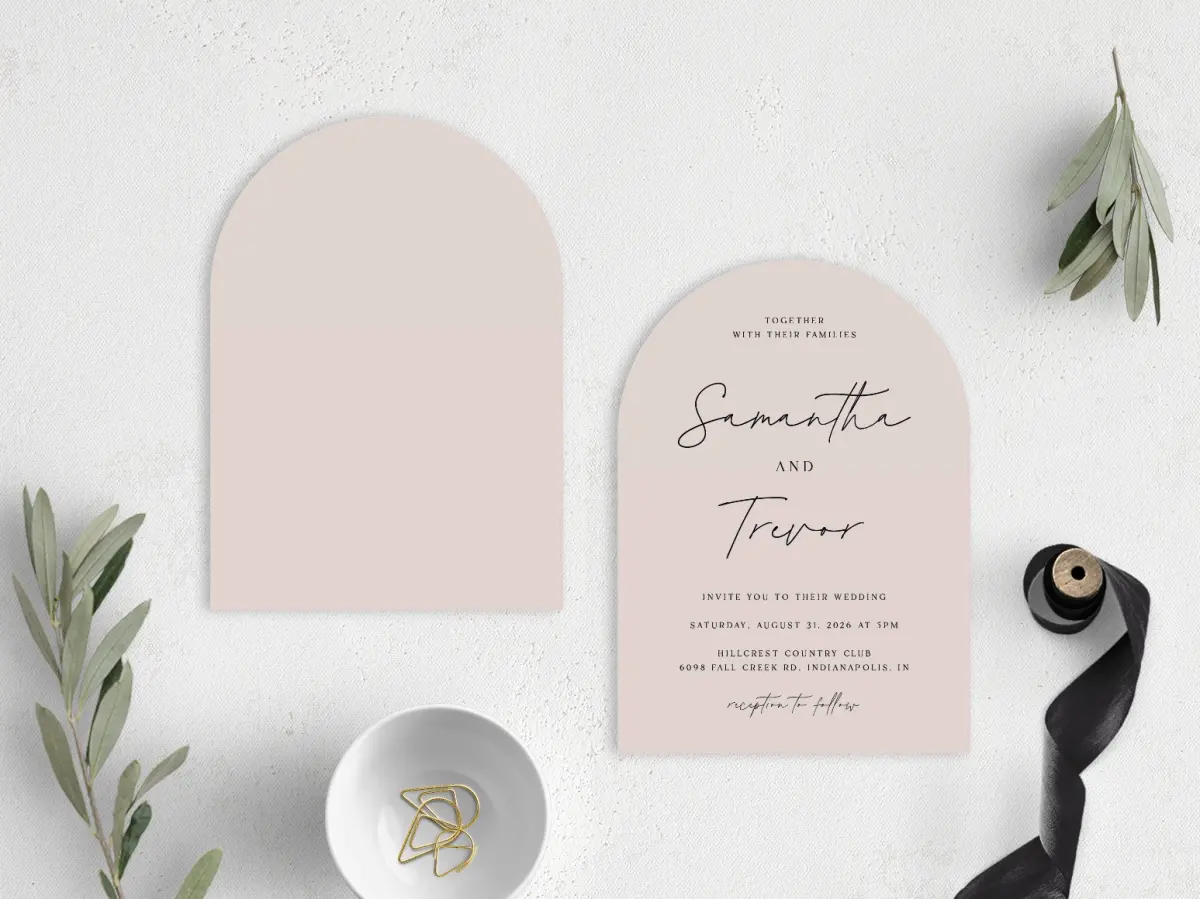 Stacked Wedding Invitations front and back