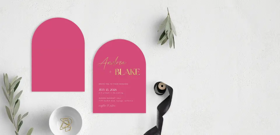 Stacked Wedding Invitations front and back