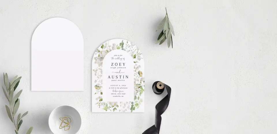 Stacked Wedding Invitations front and back