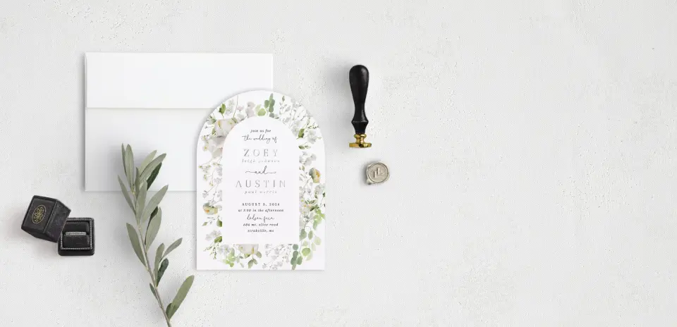Stacked Wedding Invitations front view