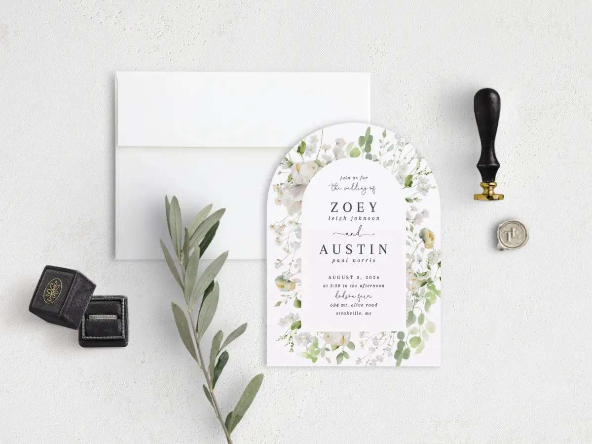 Stacked Wedding Invitations front view