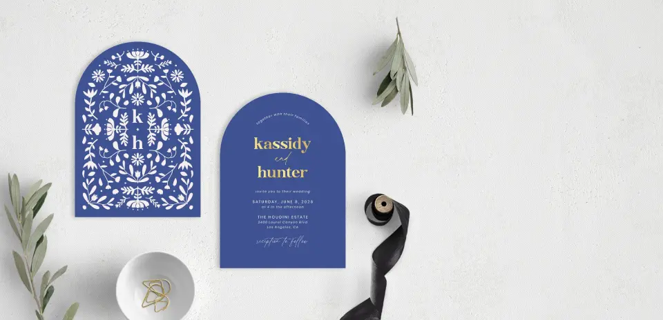 Stacked Wedding Invitations front and back